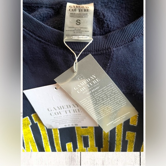 Women Gameday Couture Michigan Wolverines Long Sweater Dress Blue Size Small NWT - Picture 7 of 7